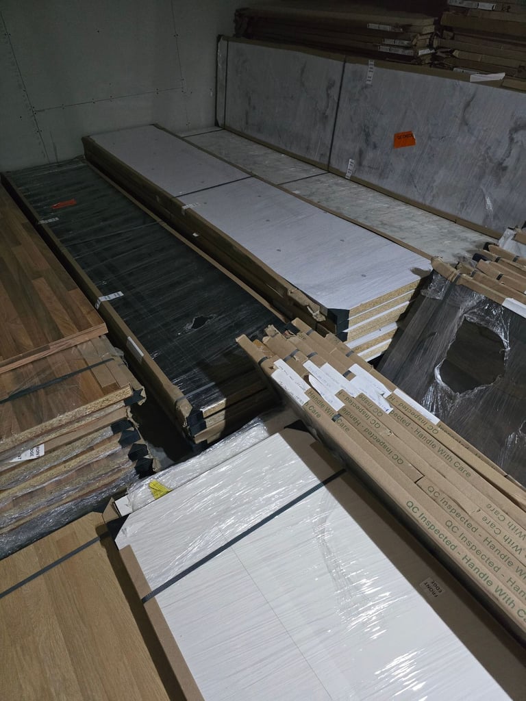 Wren Luxury laminate Kitchen Worktop in Black Stone - priced to clear