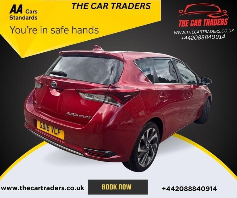 2016 Toyota Auris 1.8 VVT-h Design Hatchback 5dr Petrol Hybrid CVT Euro 6 (s/s) (136 ps) Hatchbac...