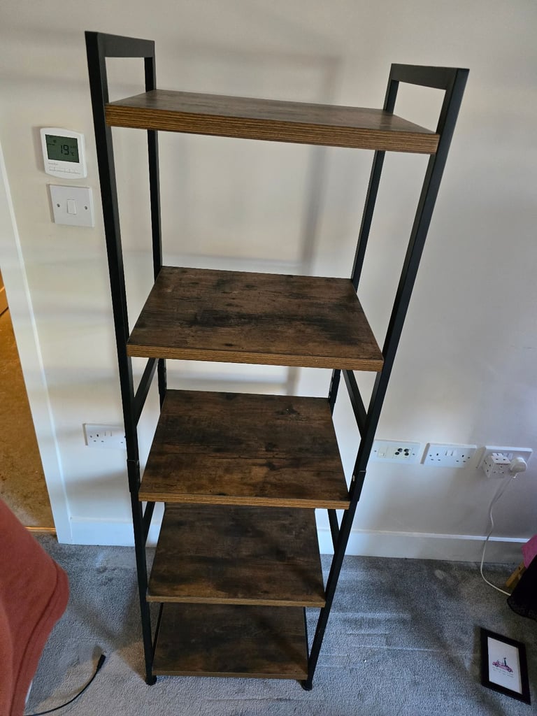 image for Industrial-Style 5-Tier Shelving Unit / Bookcase