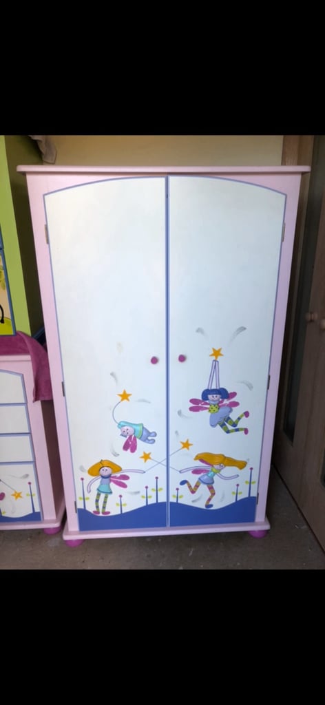 image for Hand painted “Funky Fairies” wardrobe and desk