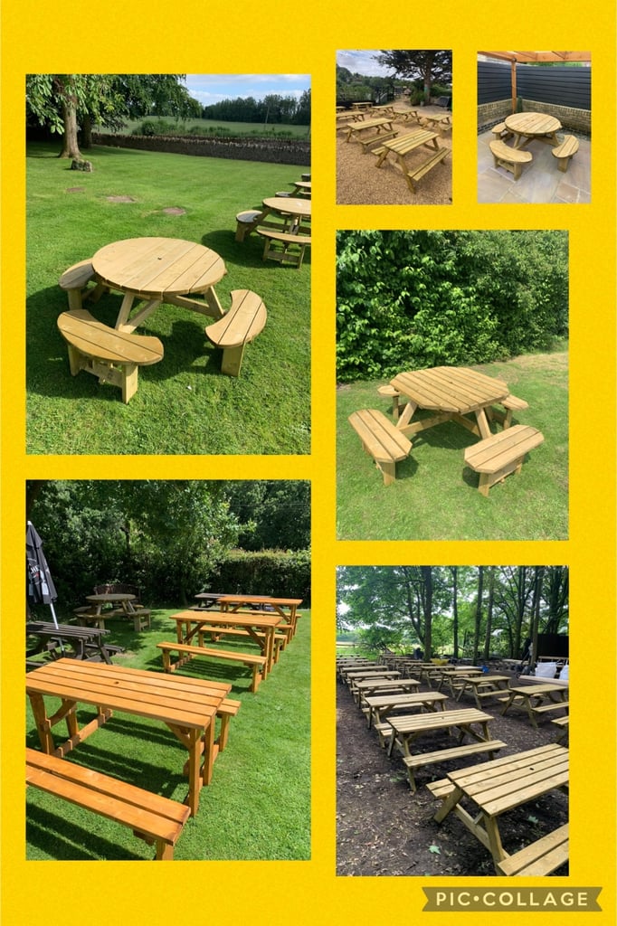 image for Brand new heavy duty pub style picnic benches 