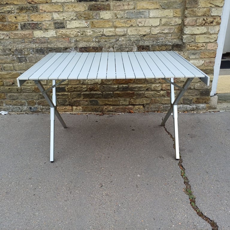 image for Folding Camping Table, 1140 x 71 x 72 cm, Non-Slip Stops, Aluminium Table and Frame