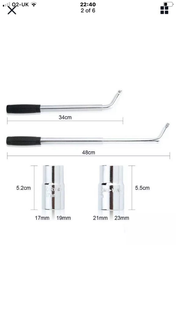 Extending car wheel brace and sockets 