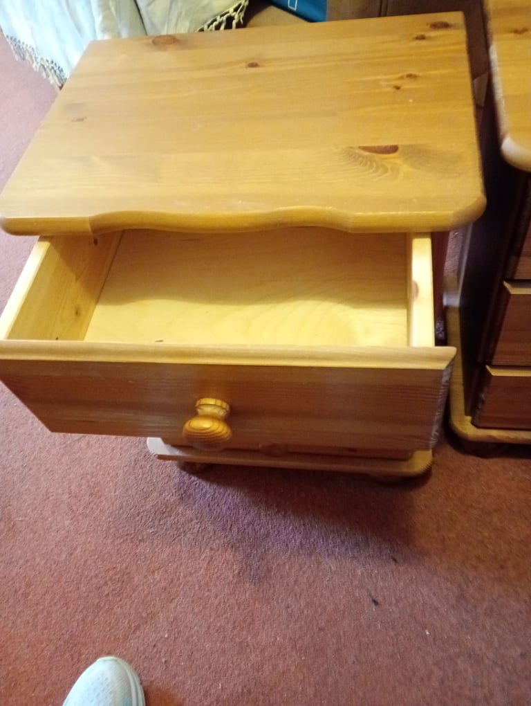 Pine bedside tables x 2