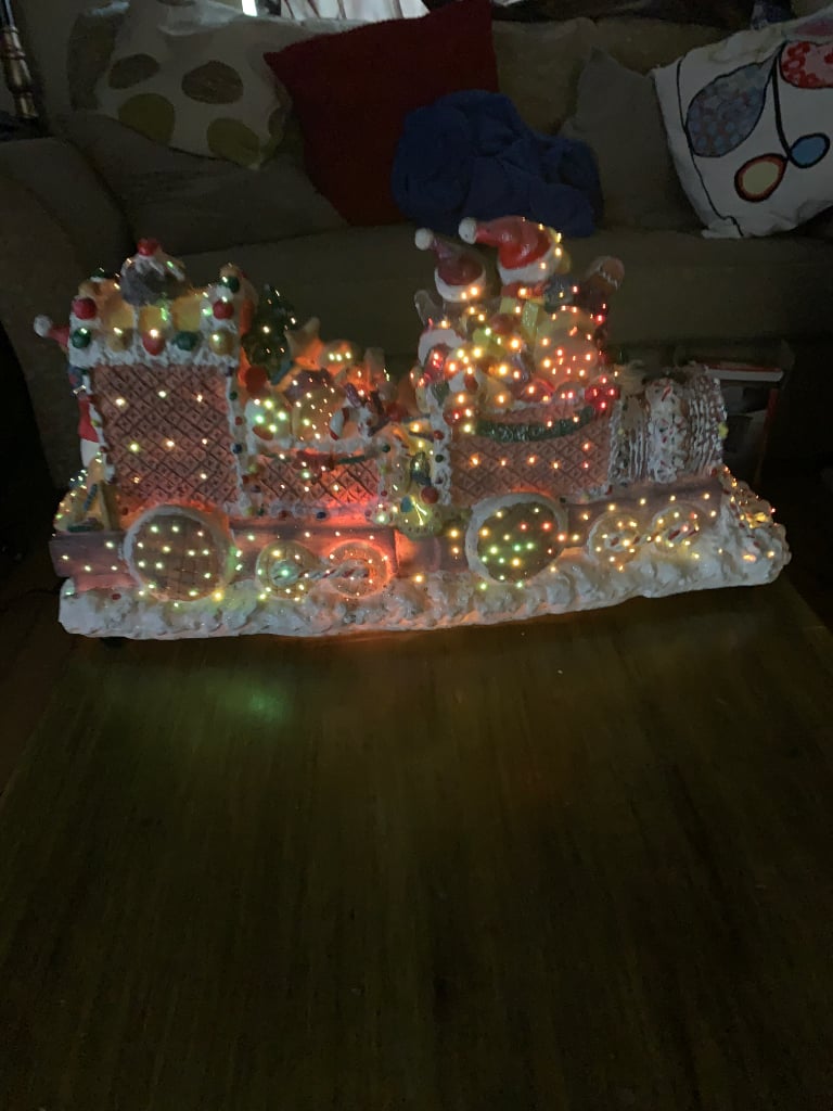 Fibre optic gingerbread animated Christmas train