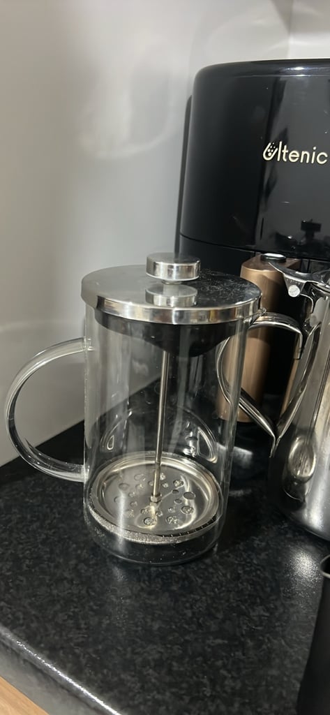 X4 Milk jug ,X2 Black Cafetiere coffee Espresso jug and tea pots all together