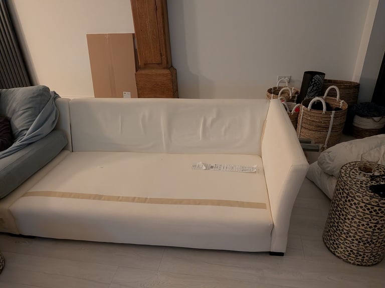 ONO..Stunning superior corner sofa, light blue quality feather filled and foam sofa