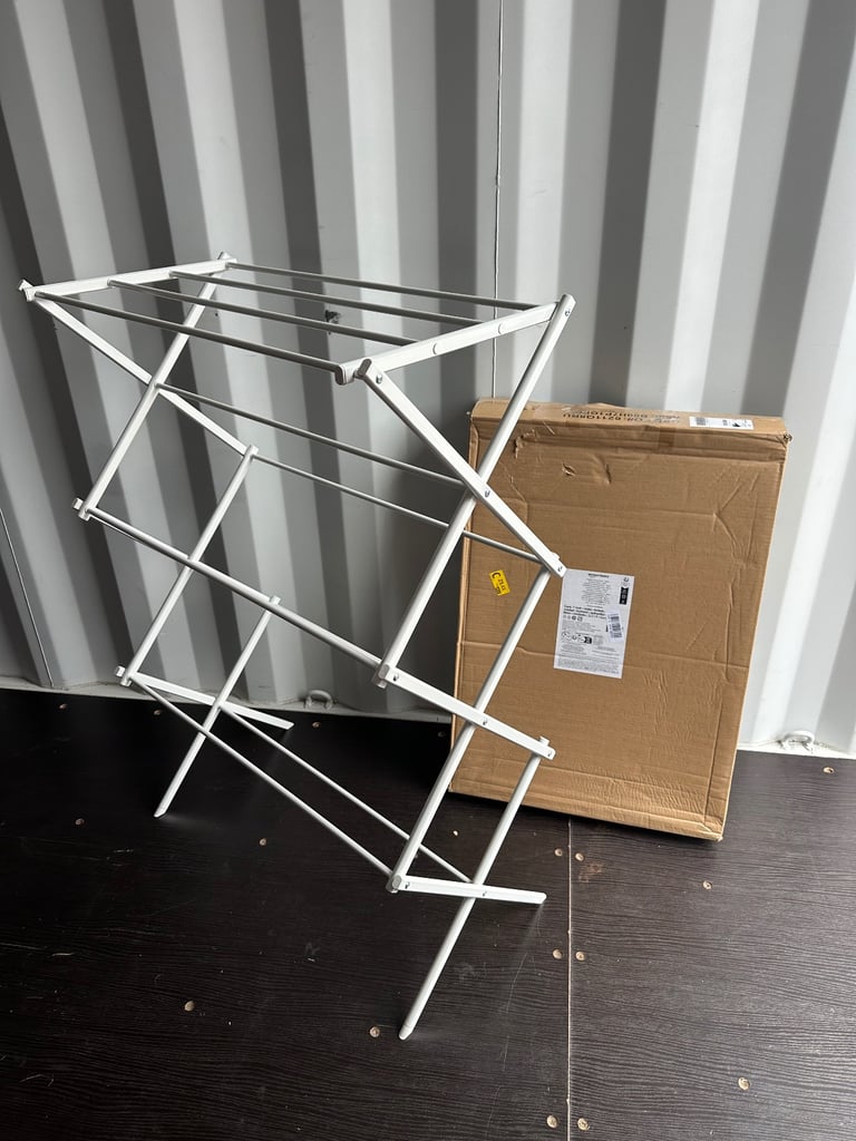 Amazon Basics Foldable Laundry Rack Clothes Air Drying Stand White