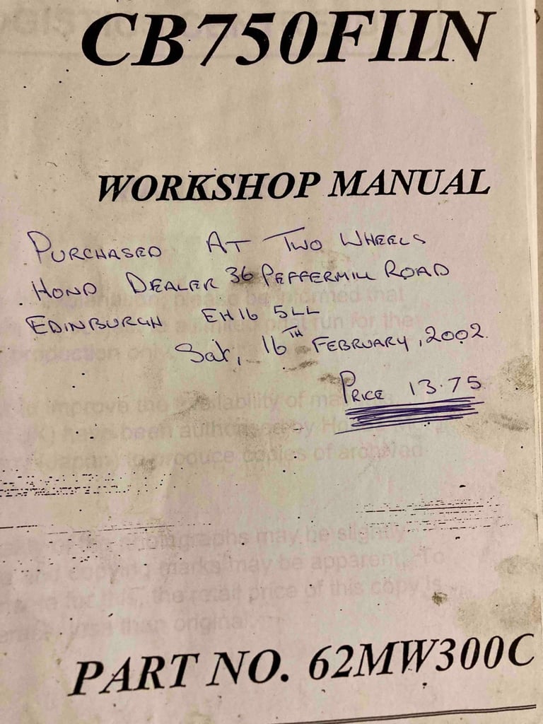 image for Honda CB750 F manual