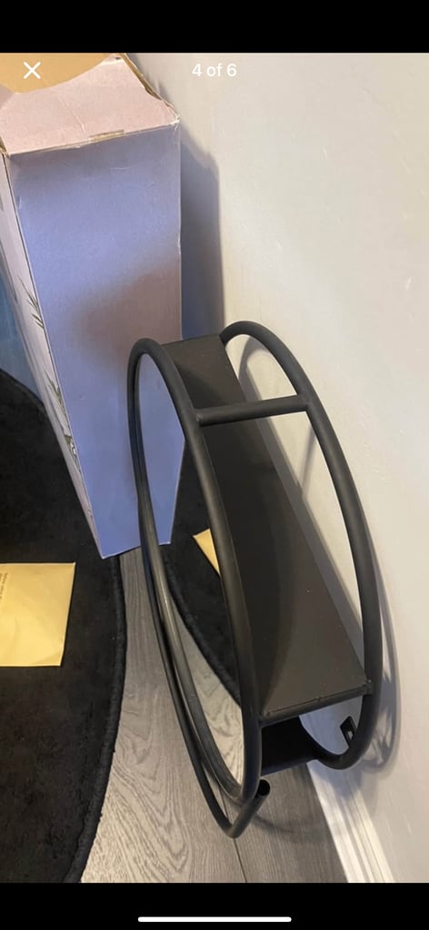 Dunelm Black Wall Mirror with Storage NEW