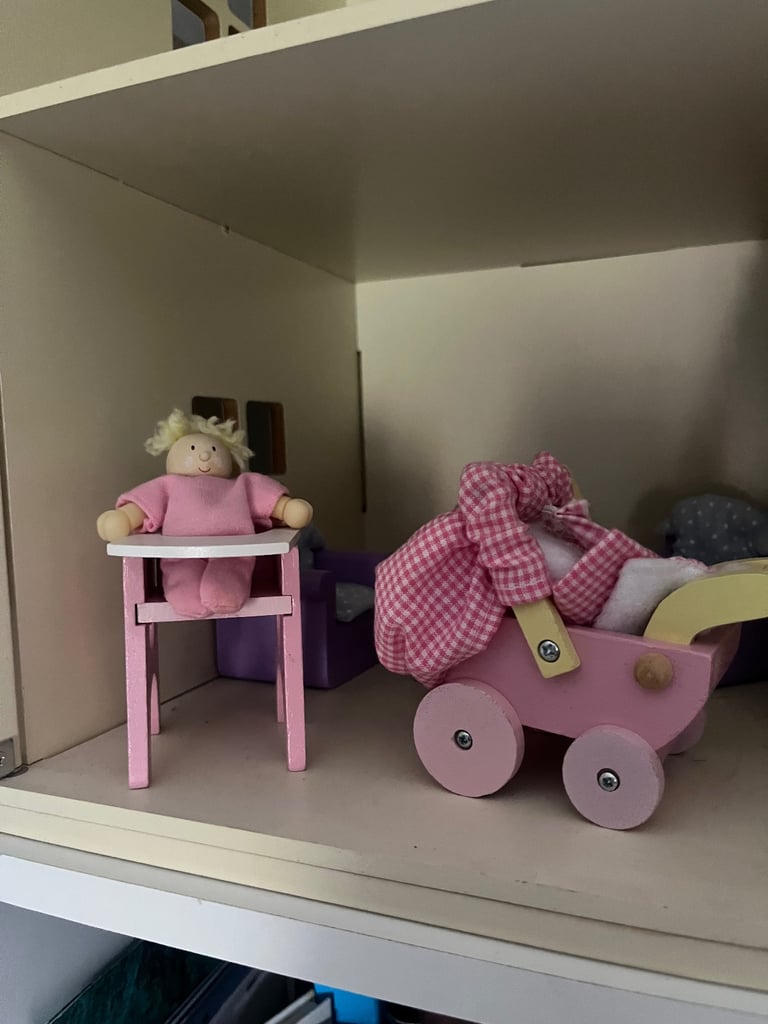 Wooden Dolls House with accessories 