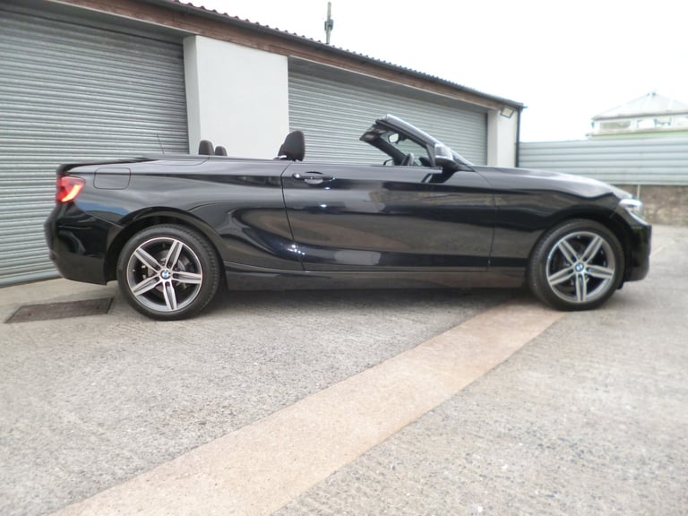 BMW 218i Sport AUTO Convertible 2019 Black 46000 miles one owner FSH Superb 