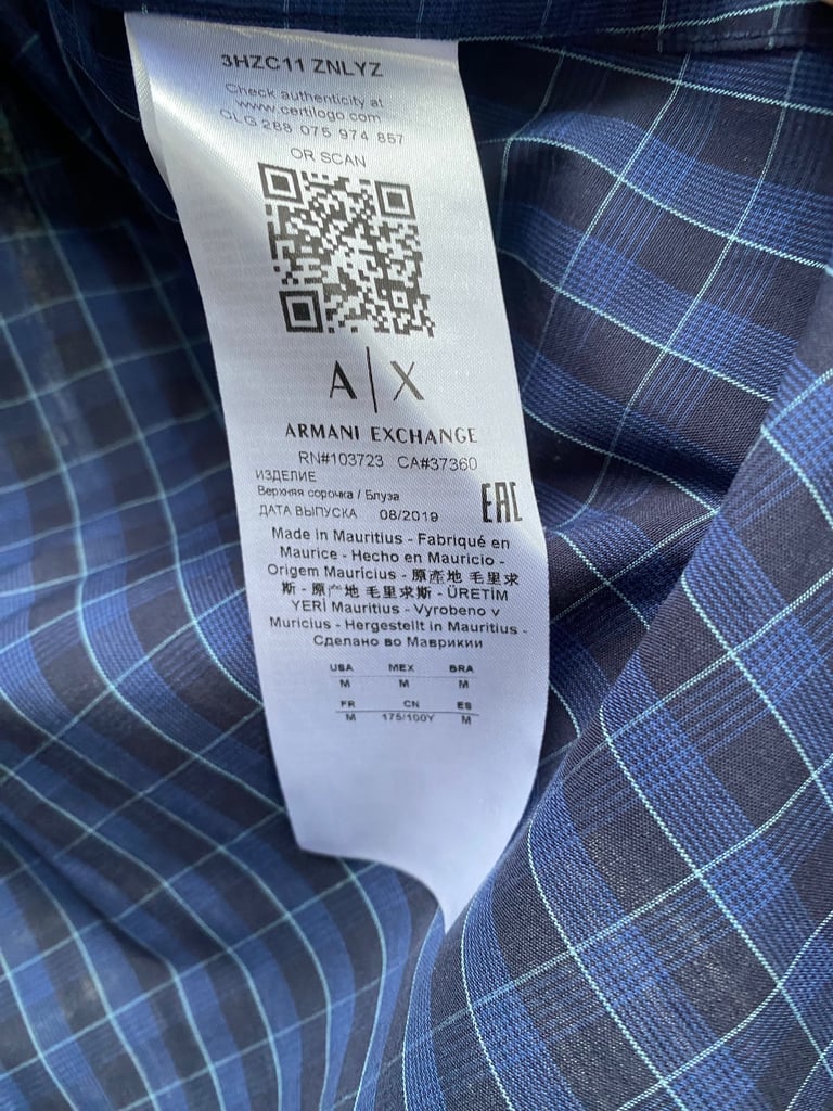 Armani exchange mens shirt size M