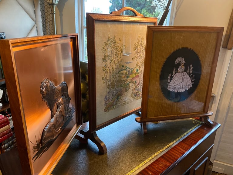 Vintage Antique Fire Screens Choice of Three  Prices from £75