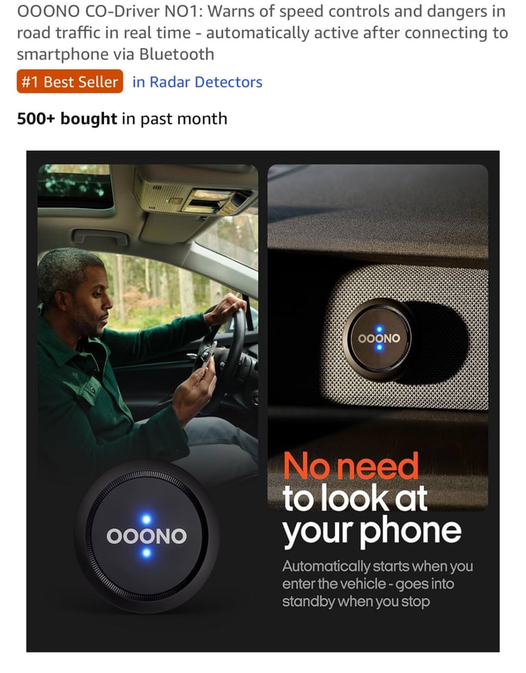 OOONO drive safer, alerting speed cams, congestion & much much more. 