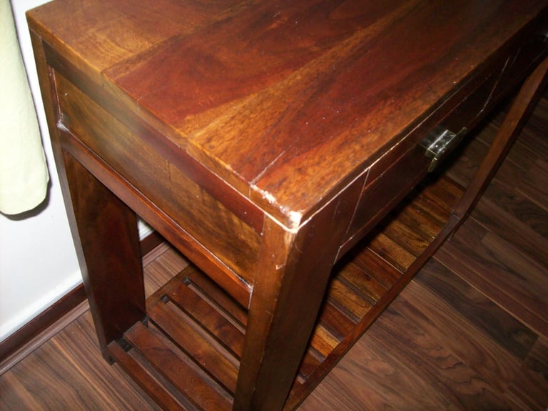 Hardwood Console Table With two drawers Good Overall   