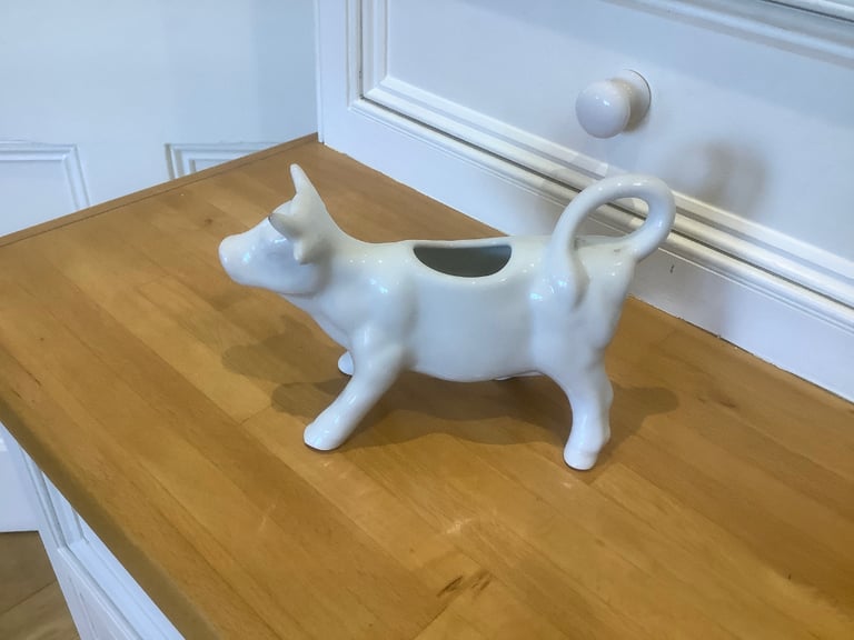 image for Vintage white cow milk jug