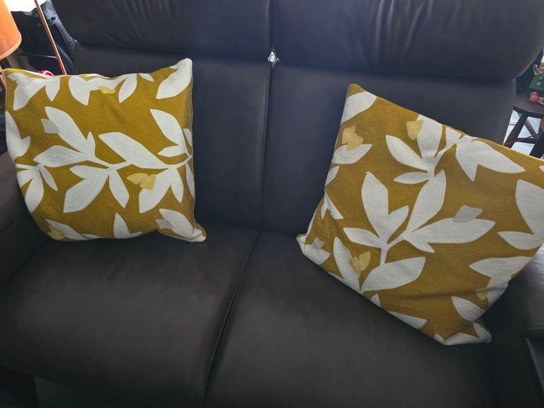 image for Ekornes STRESSLESS® Two Seater Brown Leather Sofa - Back Recliner - Excellent Condition