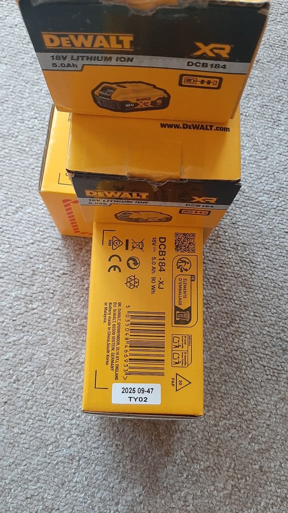 Dewalt 18v 5ah Battery. £40 each.