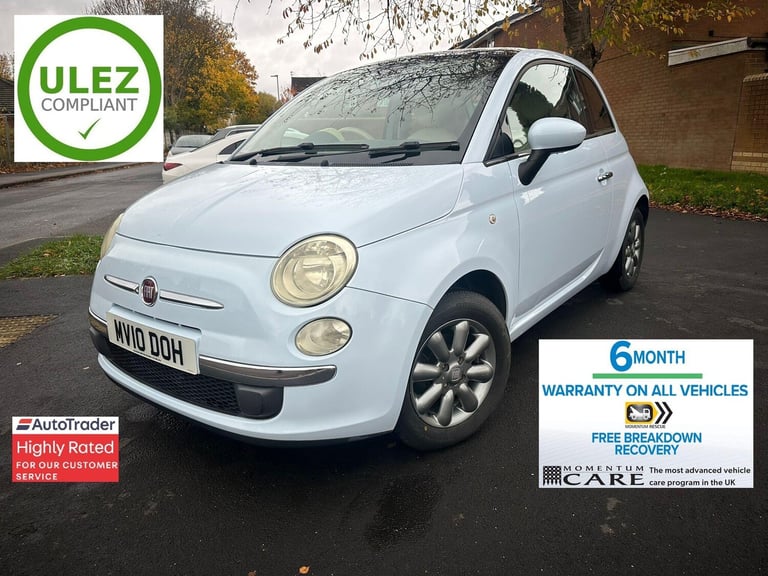 image for  Fiat 500 1.2 Pop Hatchback 3dr Petrol Auto Euro 4 (69 bhp) Petrol Automatic