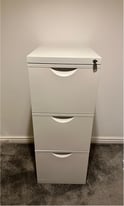 Ikea white 3 drawer lockable filing cabinet with holders 