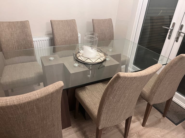 image for Glass Dining Table & Chairs 