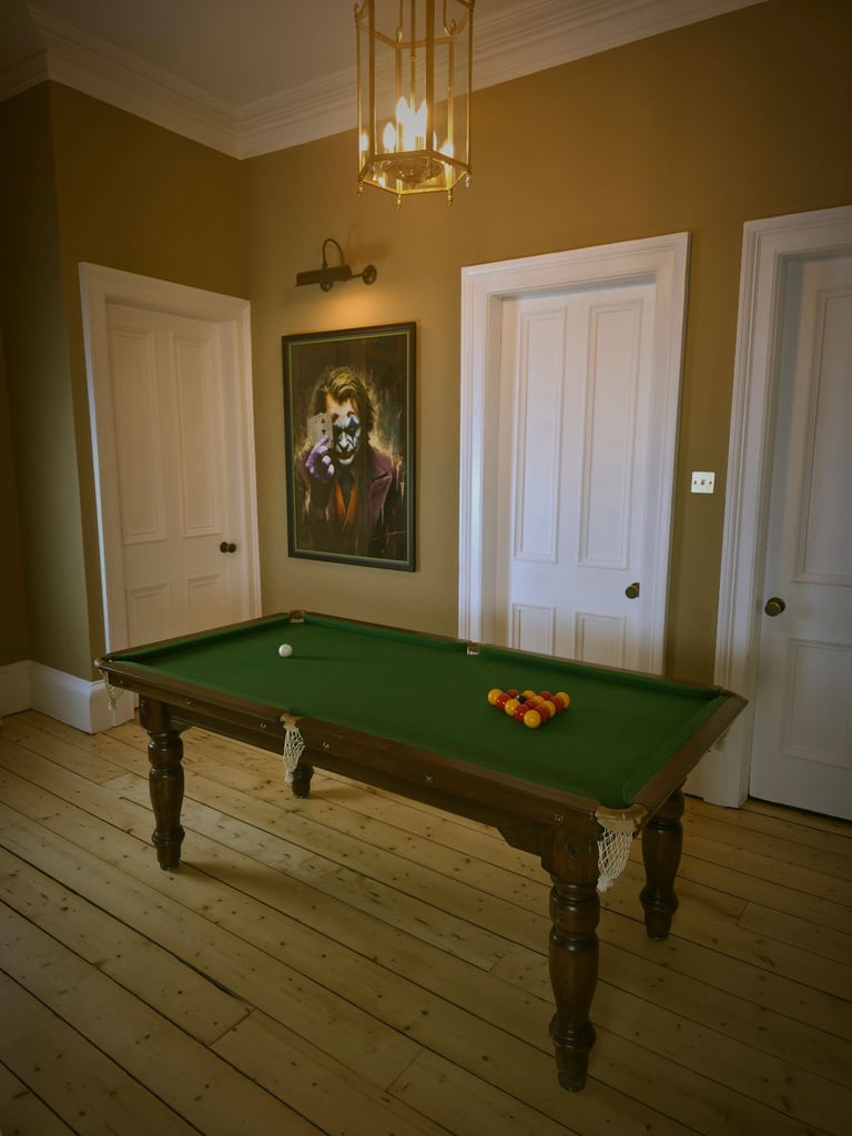 E.J RILEY 6FT SNOOKER AND POOL TABLE | SLATE BED | ANTIQUE | TRADITIONAL | DINING 