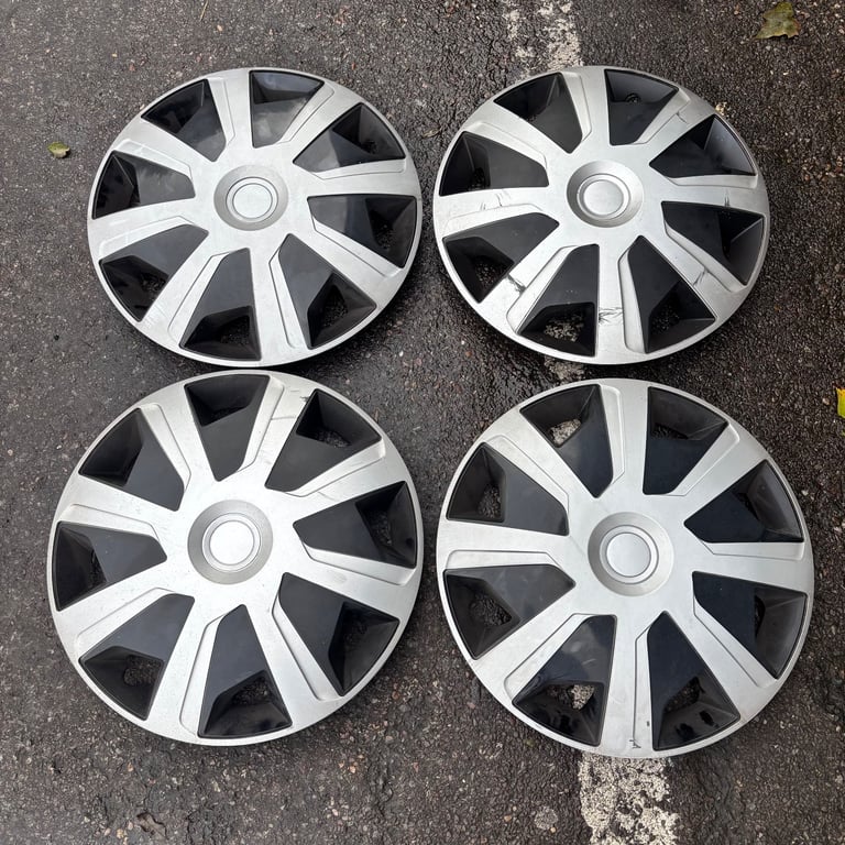 Set of 4 used 16” plastic wheel trims