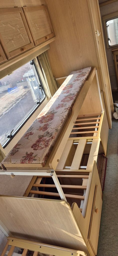 Bunk bed with cushions for camper caravan motorhome boat.