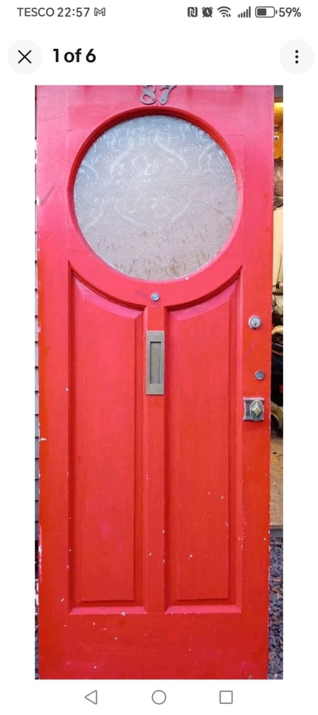 image for 1920s solid wood antique portal front door