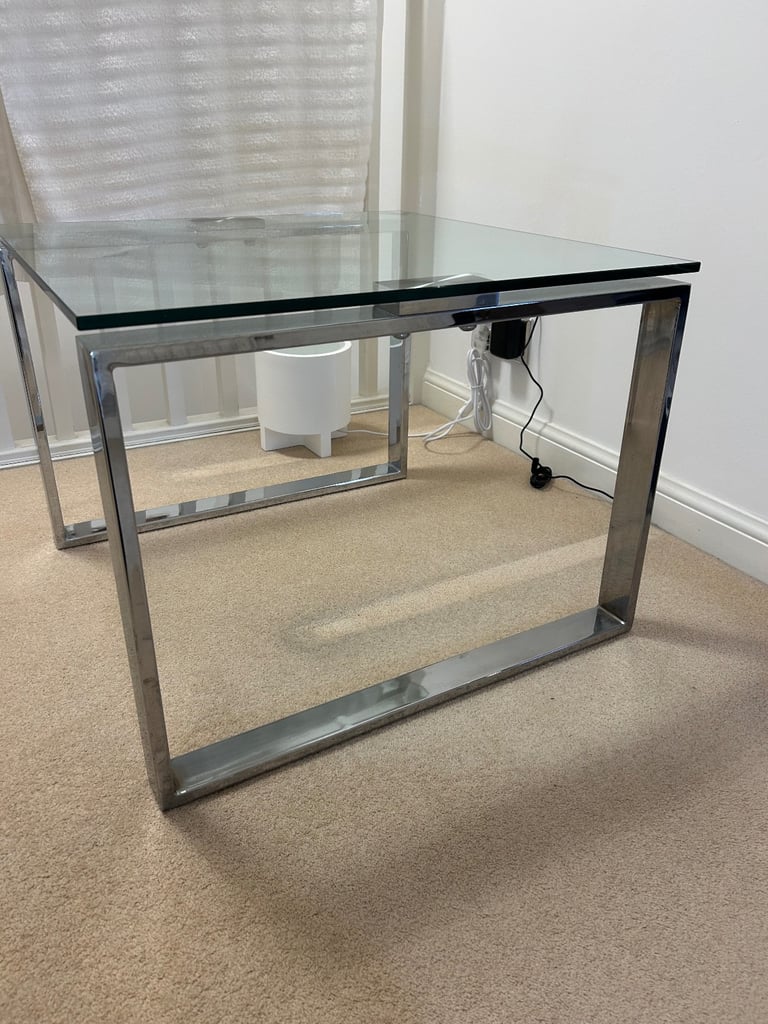  2x Glass and Chrome coffee tables - very good condition 