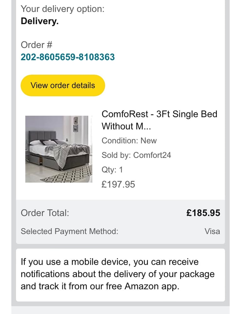 ComfoRest 3Ft Single Bed + Emma Hybrid Premium Mattress RRP £580