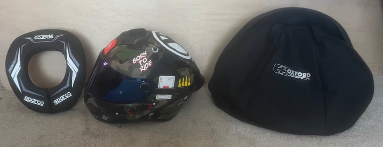 image for MT Helmet (Size S 55-56), Brand New Sparco Neckbrace & Bag