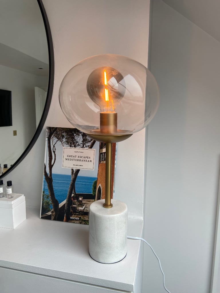 image for New CultFurnitrure Marble and Brass table lamp RPR £100