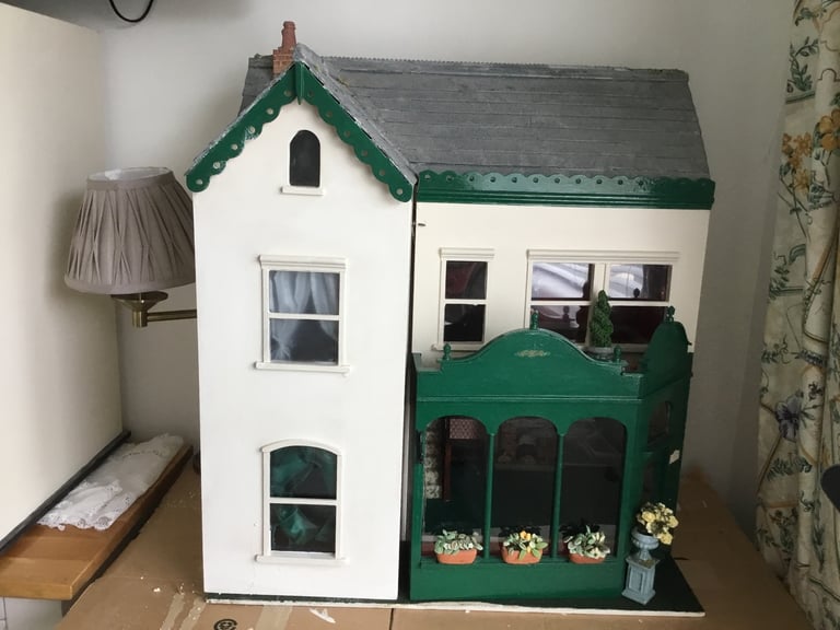 Large hand made Dolls House with furniture cntents