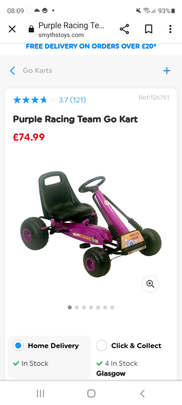 Smyths go kart purple for sale | in Airdrie, North Lanarkshire | Gumtree