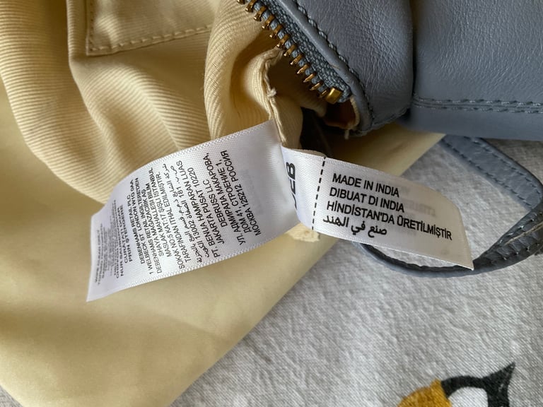 Bailey & Quinn Soft Leather Handbag & Dust-bag, Light Blue Excellent Condition