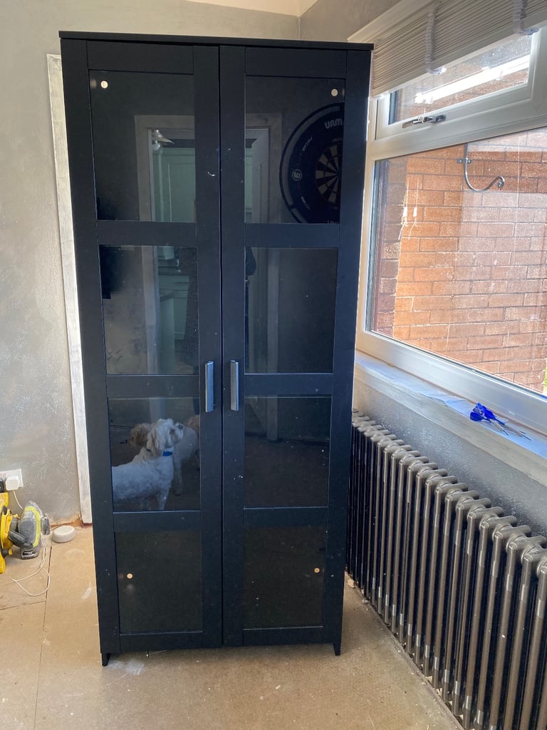 image for FREE black and glass cabinet