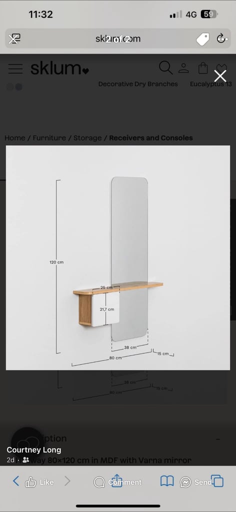 image for Mirror with shelf (£80 each) ONO