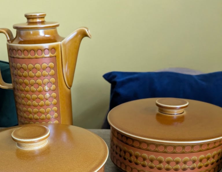 image for Hornsea Pottery “Saffron” Coffee Pot & 2 Lidded Casseroles – £55 ONO (Ayr)