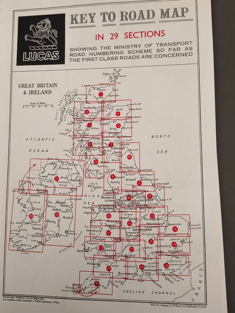 Vintage Lucas road map 