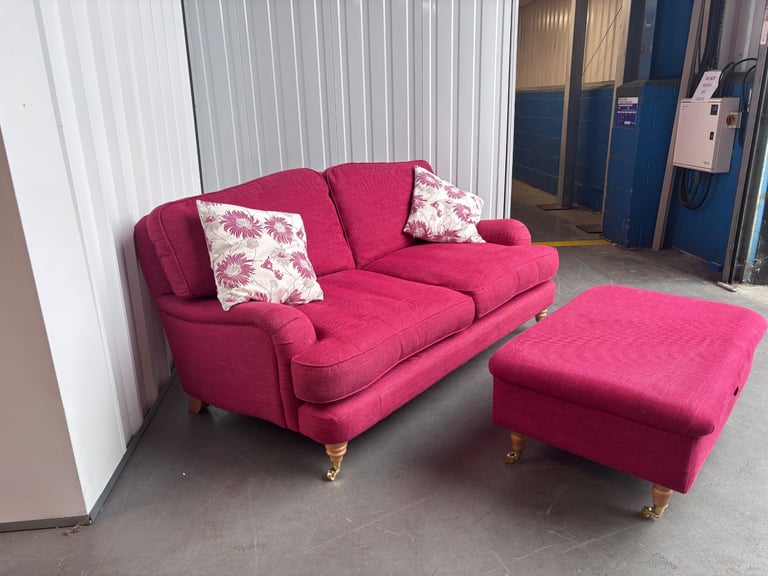 Laura Ashley 3 seater sofa and storage footstool ! Immaculate as new ! 