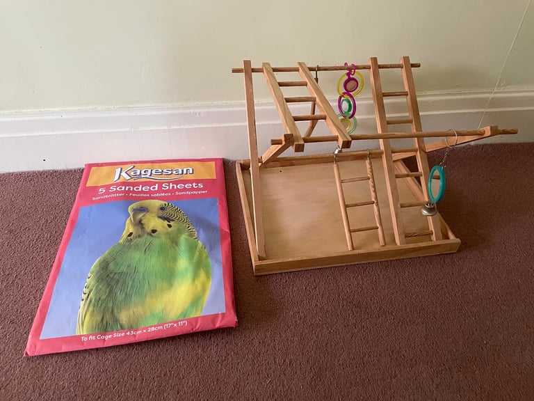 Budgie Gym, Toy, Mirror And Sandpaper