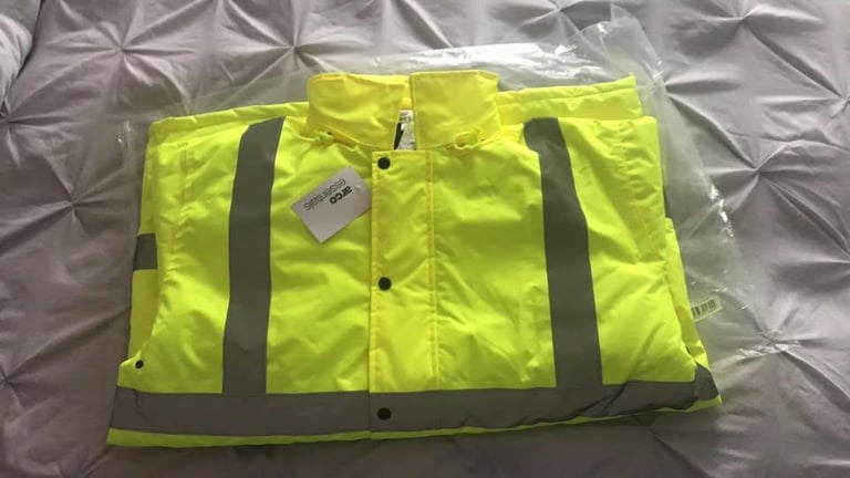 *NEW* High Vis Coat with Concealed Hood XL 