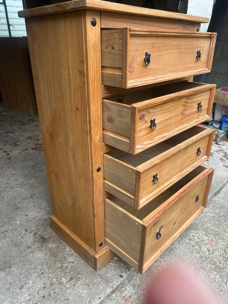 Corona solid pine large chest of drawers. Possible delivery 
