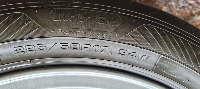 Alloy wheels, 4x 225 50 r17, 7Jx17 ER 45, 5x112, skoda, goodyear efficientgrip performance 2