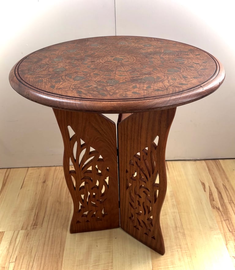 Anglo Indian Folding Carved Side Table Coffee Table