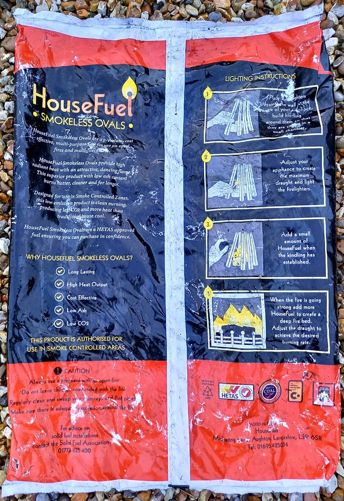 HouseFuel 25kg Bags Smokeless Ovals Coal £12.50 each 2 Available - Open Fires Stoves Heaters Cookers