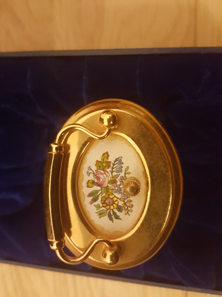 HALCYON DAYS ENAMELS GEORGIAN FLOWER CLOCK BOXED