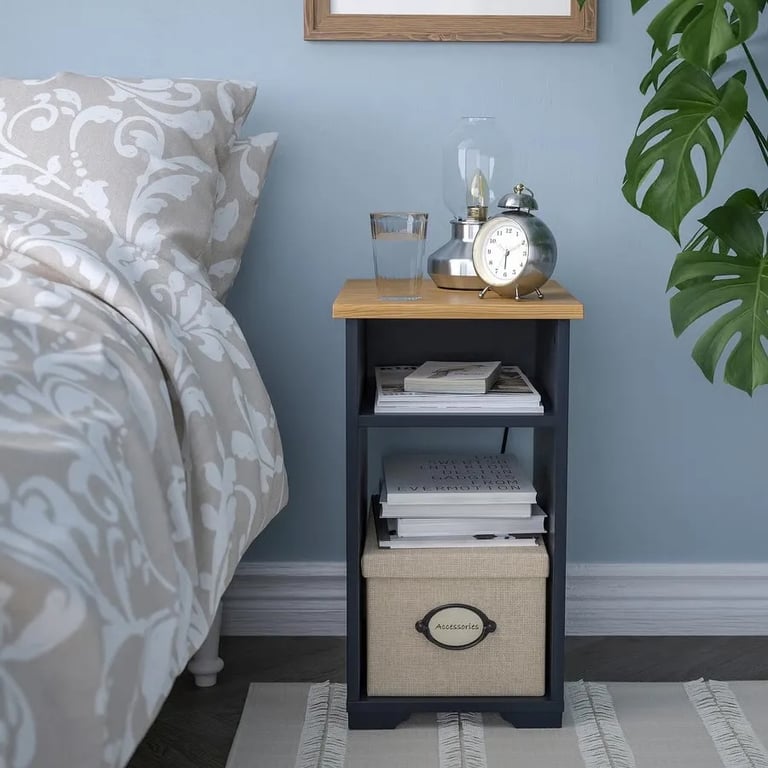 IKEA SKRUVBY side table, black/blue, like new 